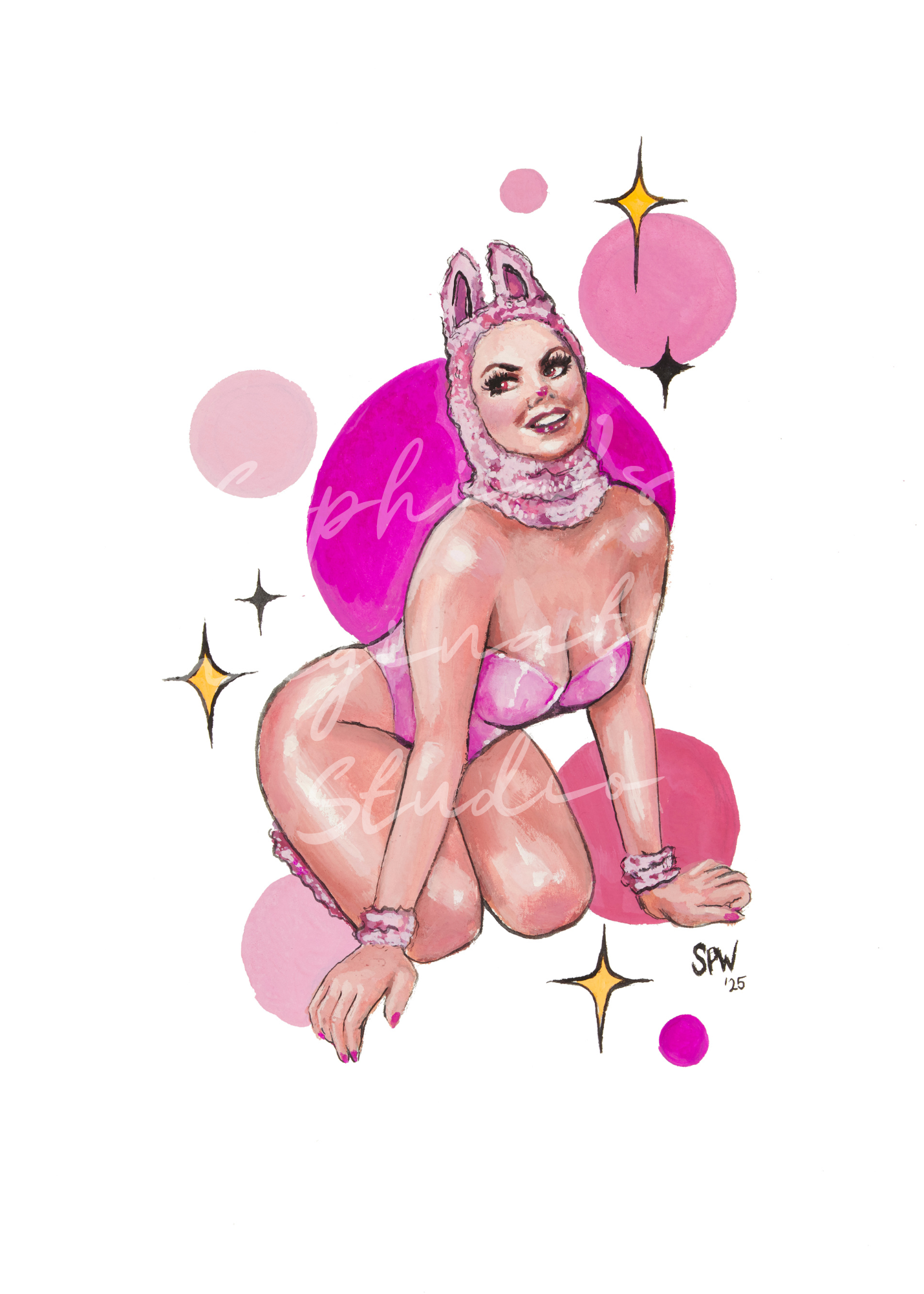 Pink Labubu Girl | Print